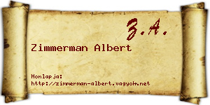 Zimmerman Albert névjegykártya